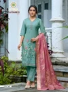 Sanskriti Vol 1 By Passion Tree Roman Shimmer Silk Kurti With Bottom Dupatta